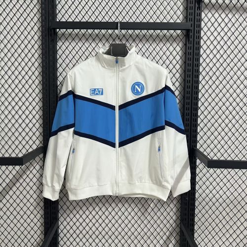 2025-2026 Napoles White/Blue Soccer Windbreaker Jacket Napoli Football Jacket