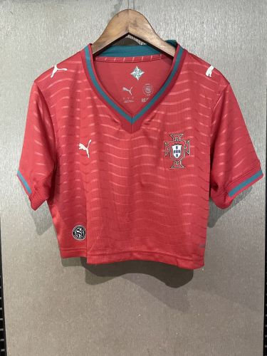 Women 2026 Portugal Home Soccer Shirt Girl Football Jersey