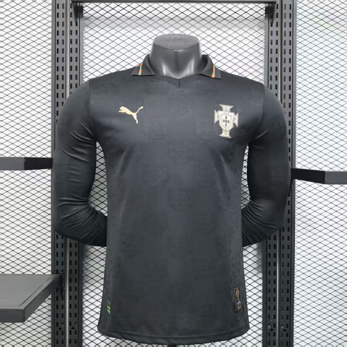 Long Sleeve Player Version 2026 Portugal Black Special Edition Soccer Jersey Football Shirt