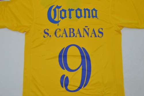 with FMF Patch Retro Jersey 2006-2007 Club America Aguilas S.CABANAS 9 Home Soccer Jersey Vintage Football Shirt