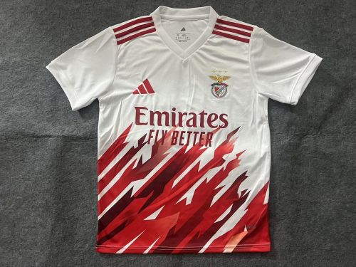 Fan Version 2025-2026 Benfica White/Red Soccer Jersey Football Shirt
