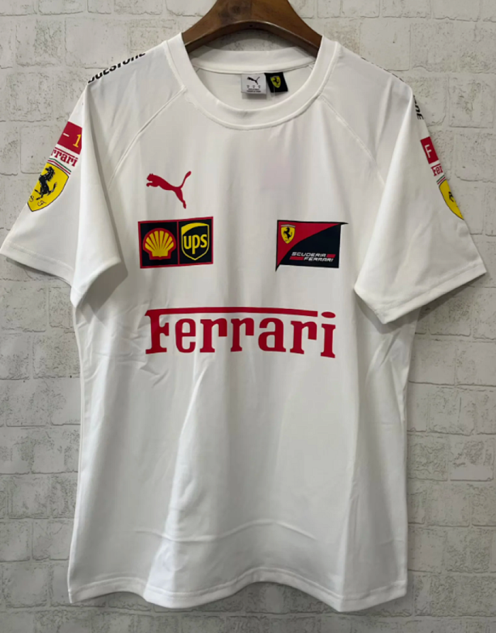 2025-2026 Ferrari White Shirt Racing Jersey