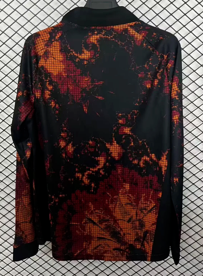 Long Sleeve 2026 Netherlands Black/Orange Soccer Jersey Holland Football Shirt