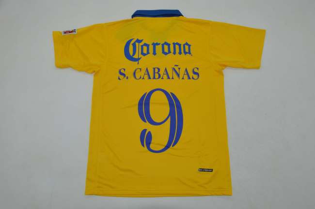 with FMF Patch Retro Jersey 2006-2007 Club America Aguilas S.CABANAS 9 Home Soccer Jersey Vintage Football Shirt