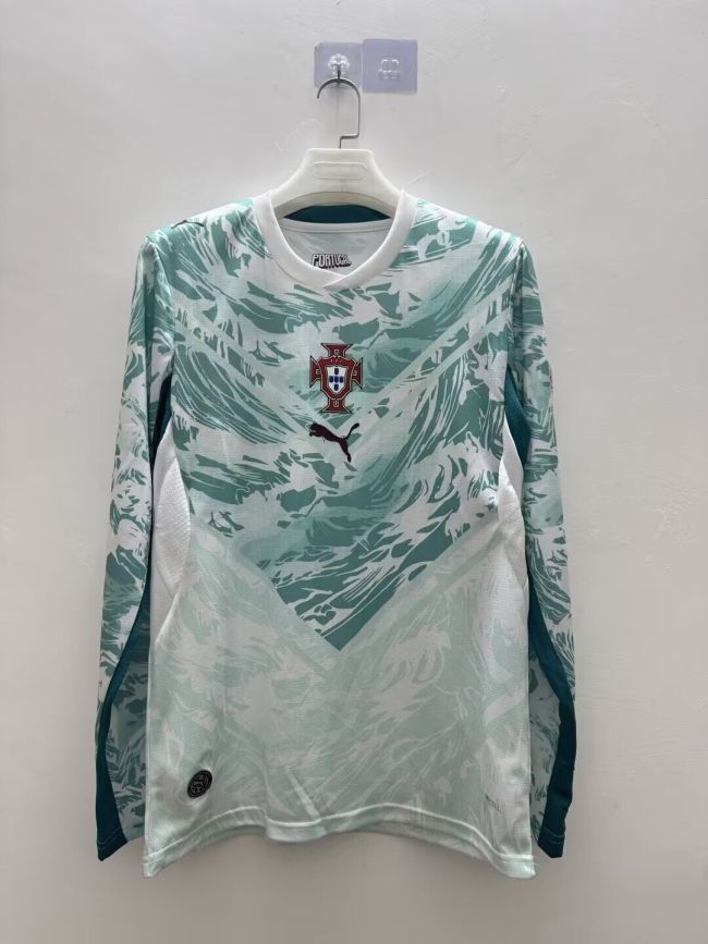 Long Sleeve Fan Version 2026 Portugal Away Soccer Jersey Football Shirt