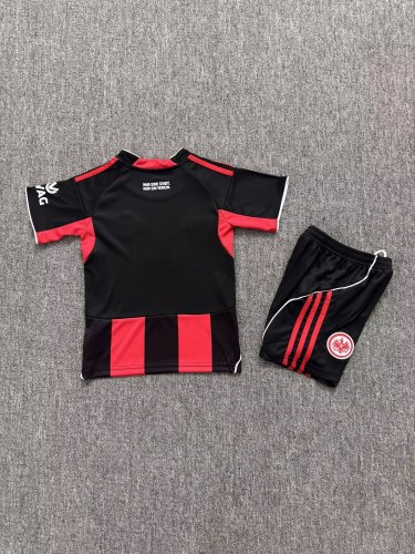 Youth Uniform Kids Kit 2025-2026 Eintracht Frankfurt Home Soccer Jersey Shorts Child Football Set