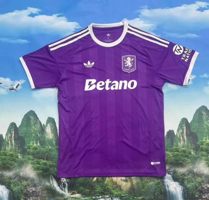 Fan Version 2025-2026 Aston Villa Purple Goalkeeper Football Shirt Soccer Jersey