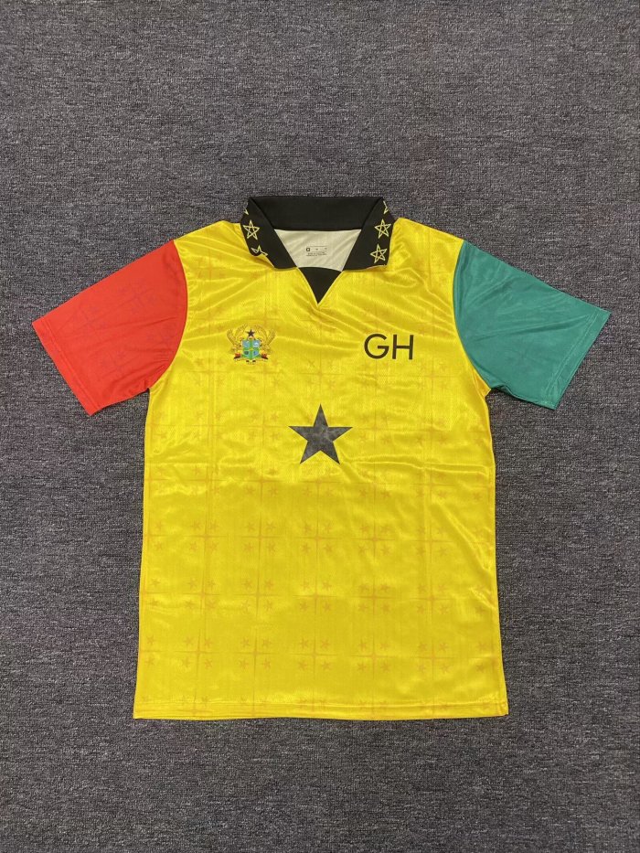 Fan Version 2025 Ghana Yellow Soccer Training Jersey Football Shirt