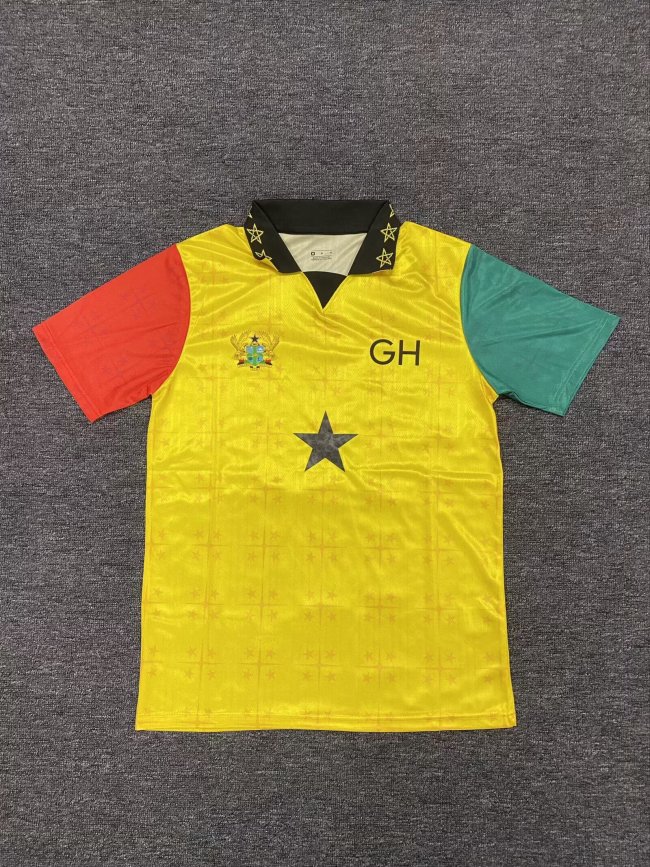 Fan Version 2025 Ghana Yellow Soccer Training Jersey Football Shirt