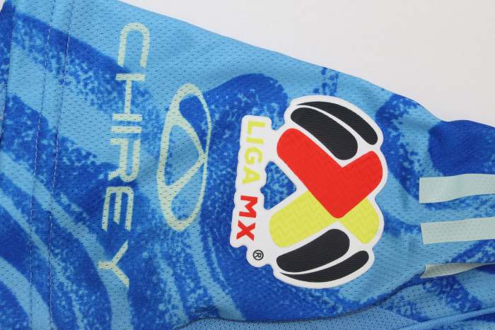 with Liga MX Patch Fan Version 2025-2026 Tigres UANL Away Blue Soccer Jersey