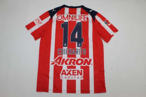 Fan Version 2025-2026 Chivas CHICHARITO 14 Home Soccer Jersey Football Shirt