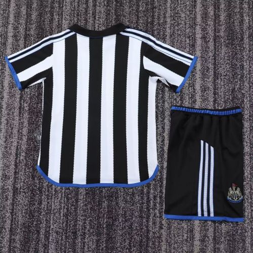 Retro Youth Uniform Kids Kit 1999-2000 Newcastle United Home Soccer Jersey Shorts Child Football Set