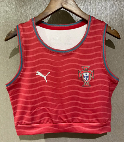 Women 2026 Portugal Home Soccer Yoga Vest Girl Football Jersey