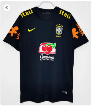 Retro Jersey 2020 Brazil Black Soccer Training Jersey Vintage Football Shirt