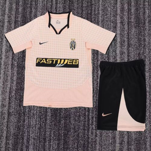 Retro Youth Uniform Kids Kit 2003-2004 Juventus Away Soccer Jersey Shorts Child Football Set