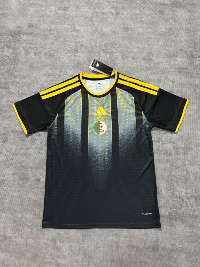 Fans Version 2026 Algeria Black/Yellow Soccer Training Jersey Football Shirt