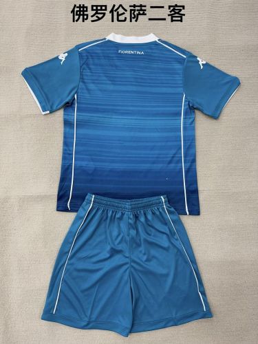 Youth Uniform Kids Kit 2025-2026 Fiorentina Third Away Soccer Jersey Shorts Child Football Set