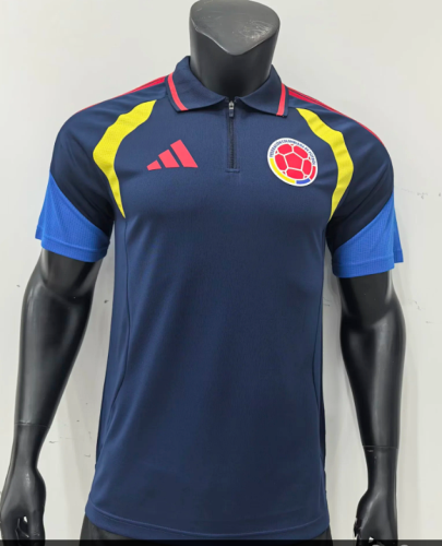 Fan Version 2026 Colombia Dark Blue Soccer Polo Football Polo
