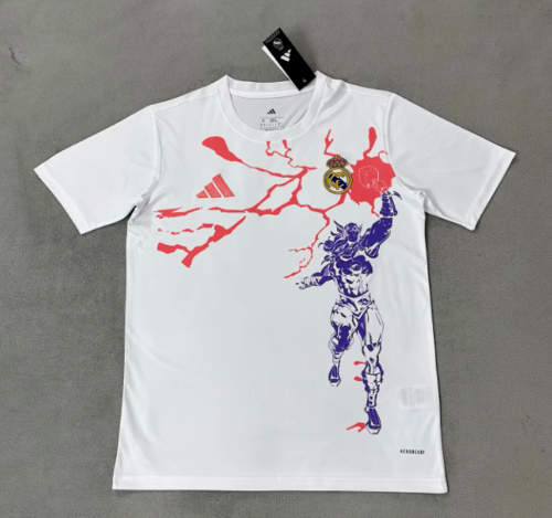 Fans Version 2025-2026 Real Madrid White Marvel Version Soccer Jersey Real Football Shirt
