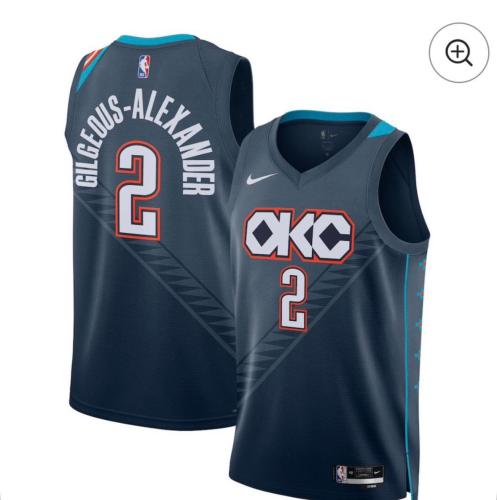 Oklahoma City Thunder GIL GEOUS-ALEXANDER 2 Dark Blue NBA Jersey Basketball Shirt