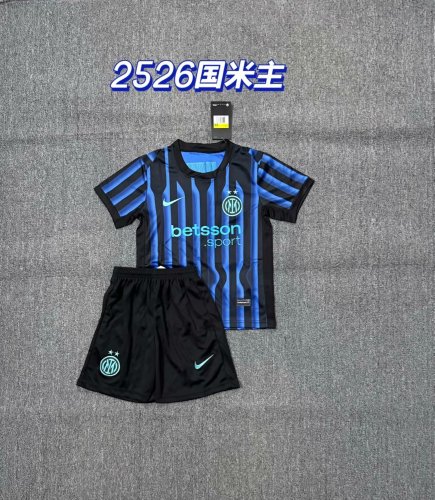 Adult Uniform 2025-2026 Inter Milan Home Soccer Jersey Shorts Inter Football Kit