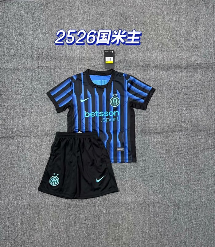 Adult Uniform 2025-2026 Inter Milan Home Soccer Jersey Shorts Inter Football Kit