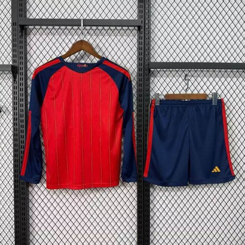 Long Sleeve Adult Uniform Spain 2026 Home Soccer Jersey Shorts España Camisetas de Futbol Kit