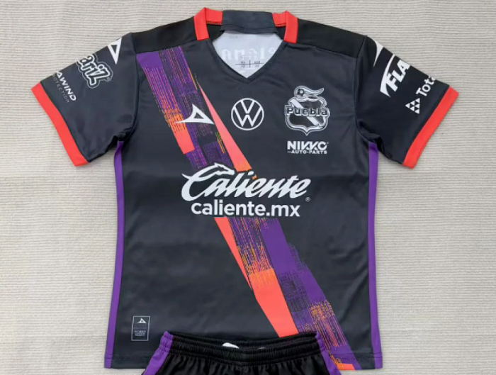 Player Version 2025-2026 Puebla Away Black Soccer Jersey Football Shirt