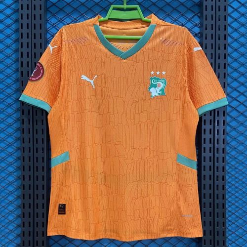 with African Cup Patch Player Version 2026 Ivory Coast Home Football Shirt Côte d'Ivoire Orange Soccer Jersey