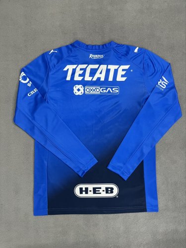 Long Sleeve 2025-2026 Monterrey Third Away Blue Soccer Jersey Menterrey Football Shirt
