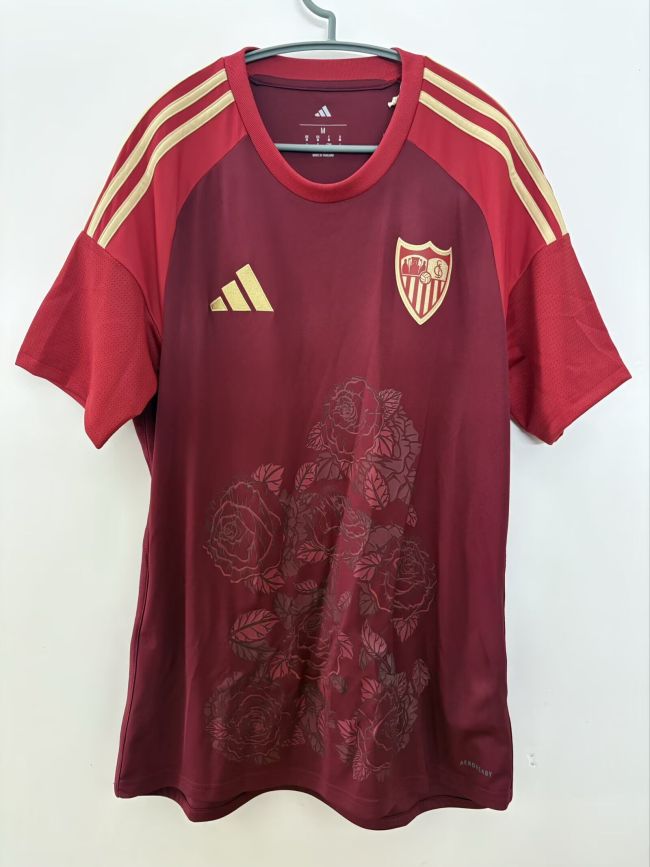 Fans Version 2025-2026 Sevilla Red Special Edition Soccer Jersey Football Shirt