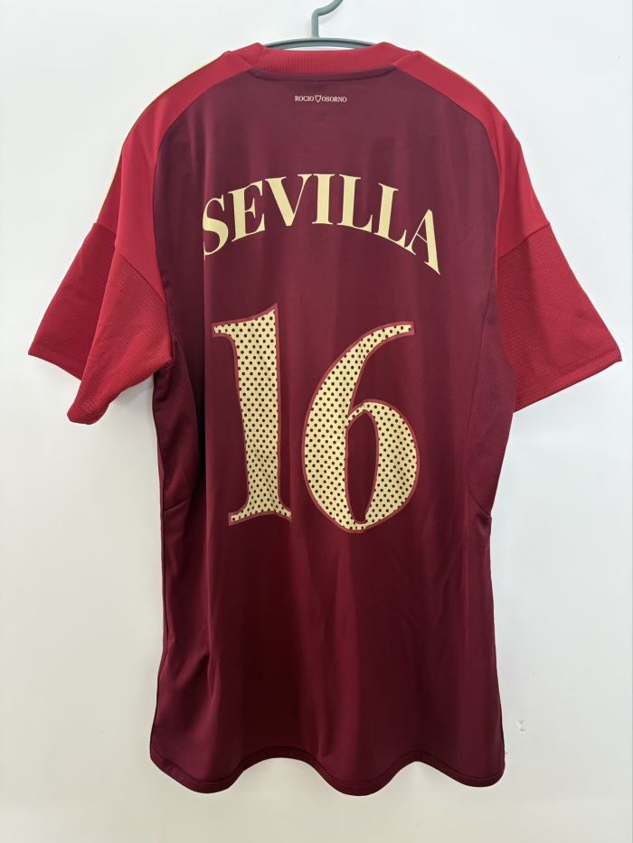 Fans Version 2025-2026 Sevilla 16 SEVILLA Red Special Edition Soccer Jersey Football Shirt