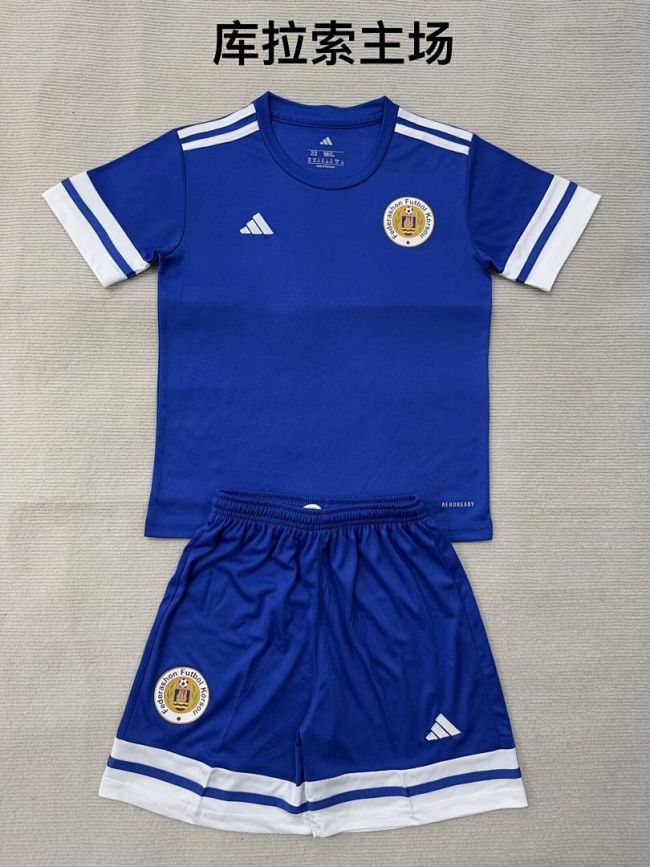 Youth Uniform Kids Kit 2025-2026 Curaçao Home Soccer Jersey Shorts Child Football Set
