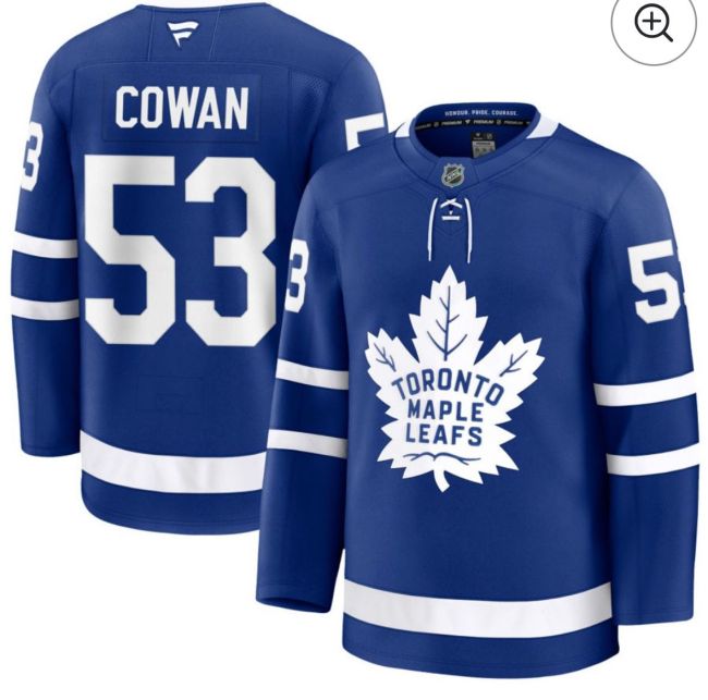 Toronto Maple Leafs COWAN 53 Black NHL Jersey
