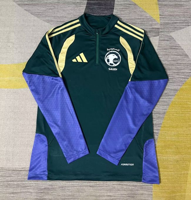 2025-2026 Saudi Dark Green/Purple Soccer Training Sweater