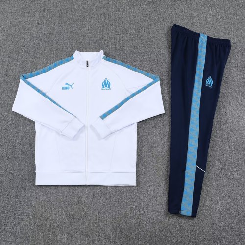 2025-2026 Marseille White Soccer Jacket and Pant