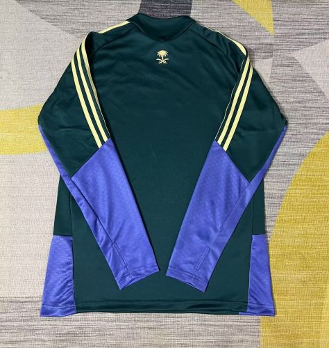 2025-2026 Saudi Dark Green/Purple Soccer Training Sweater