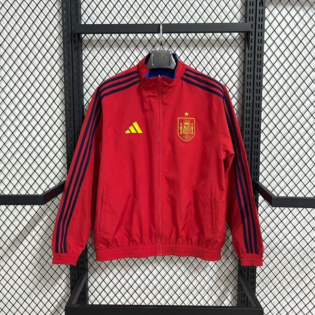 2025-2026 Spain Red/Blue Soccer Reversible Windbreaker Jacket Football Jacket