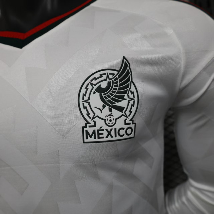 Player Version Long Sleeve 2026 Mexico Away White Soccer Jersey Adulto Camiseta de Futbol