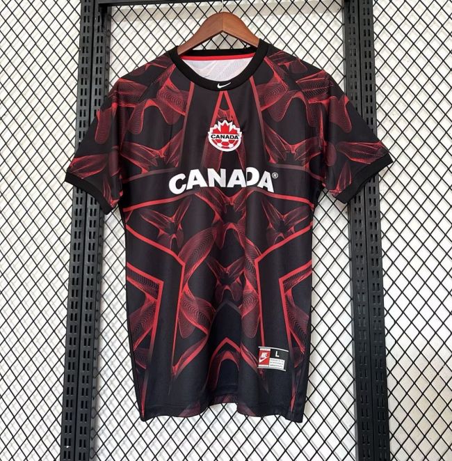 Fans Version Canada 2026 Black/Red Goalkeeper Soccer Jersey Football Shirt