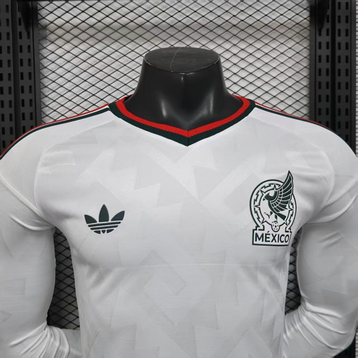 Player Version Long Sleeve 2026 Mexico Away White Soccer Jersey Adulto Camiseta de Futbol