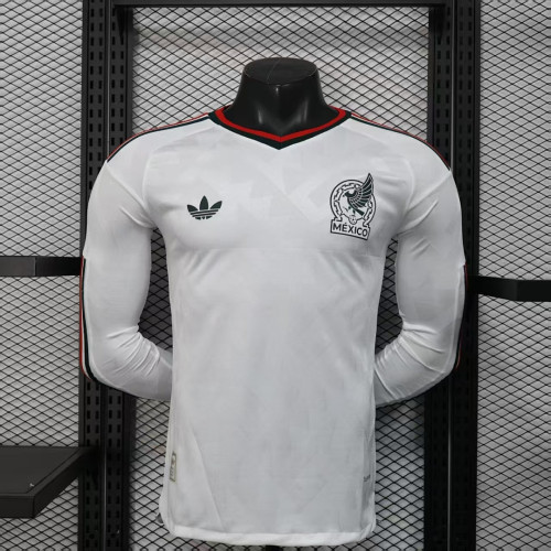 Player Version Long Sleeve 2026 Mexico Away White Soccer Jersey Adulto Camiseta de Futbol