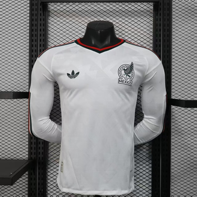 Player Version Long Sleeve 2026 Mexico Away White Soccer Jersey Adulto Camiseta de Futbol
