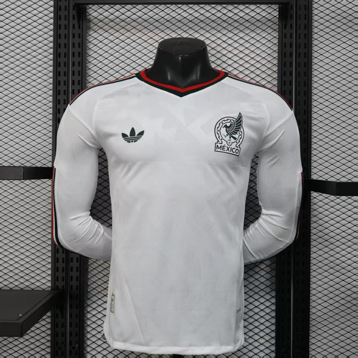 Player Version Long Sleeve 2026 Mexico Away White Soccer Jersey Adulto Camiseta de Futbol