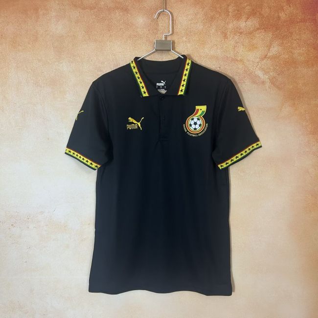 Fan Version 2026 Ghana Black Soccer Polo