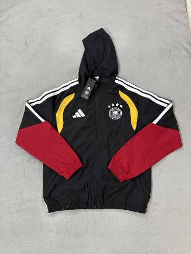 with Caps 2026 Germany Black Soccer Windbreaker Jacket Football Jacket