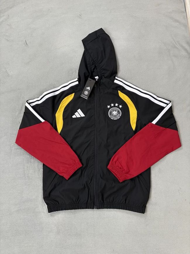 with Caps 2026 Germany Black Soccer Windbreaker Jacket Football Jacket