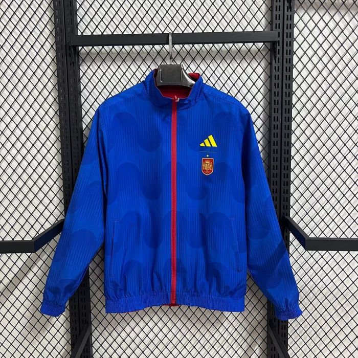 2025-2026 Spain Red/Blue Soccer Reversible Windbreaker Jacket Football Jacket