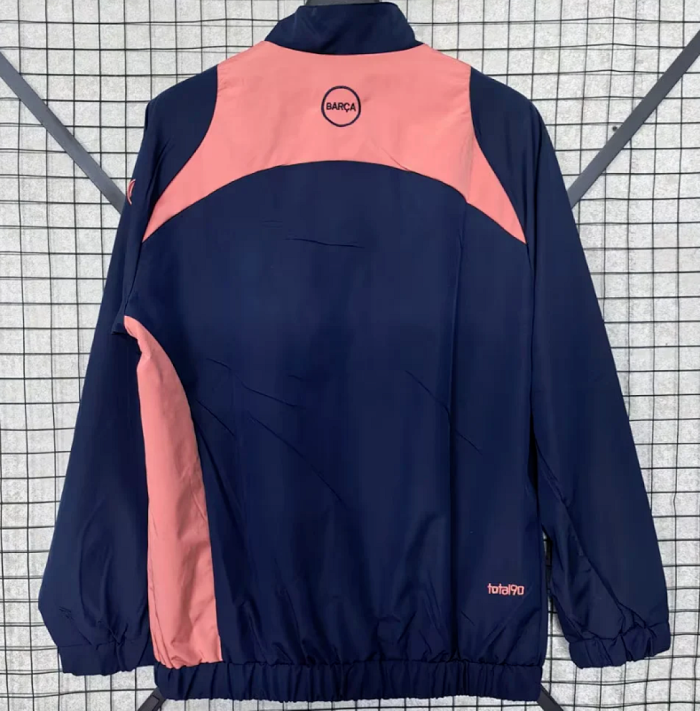 2025-2026 Barcelona Dark Blue/Pink Soccer Windbreaker Jacket Football Jacket