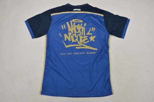 with FIFA World Champions Patch Retro Jersey 2014 Argentina NICKY NICOLE MODEL Away Soccer Jersey Football Shirt